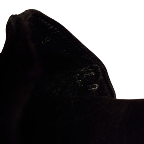 Donald J Pliner 9 M Womens Wedge Sandals Black Leather Suede Slide Buckle Italy - Picture 11 of 11